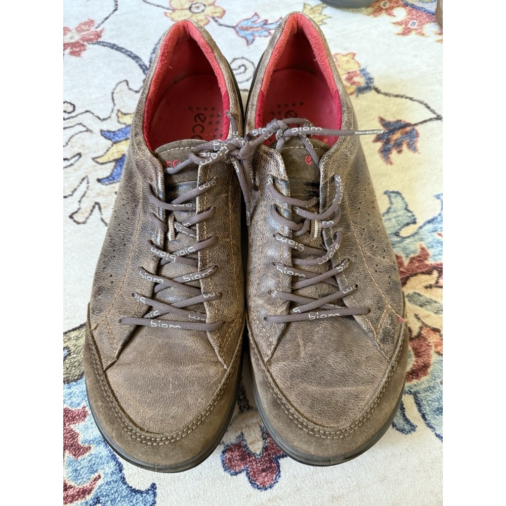 Ecco Biom Natural Motion Brown Suede Leather Shoes Sneakers Men's 12